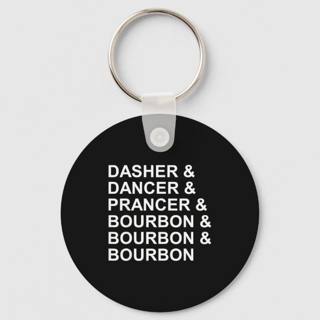 Llavero Dasher Dancer Prancer & Bourbon Funny Christma (Anverso)