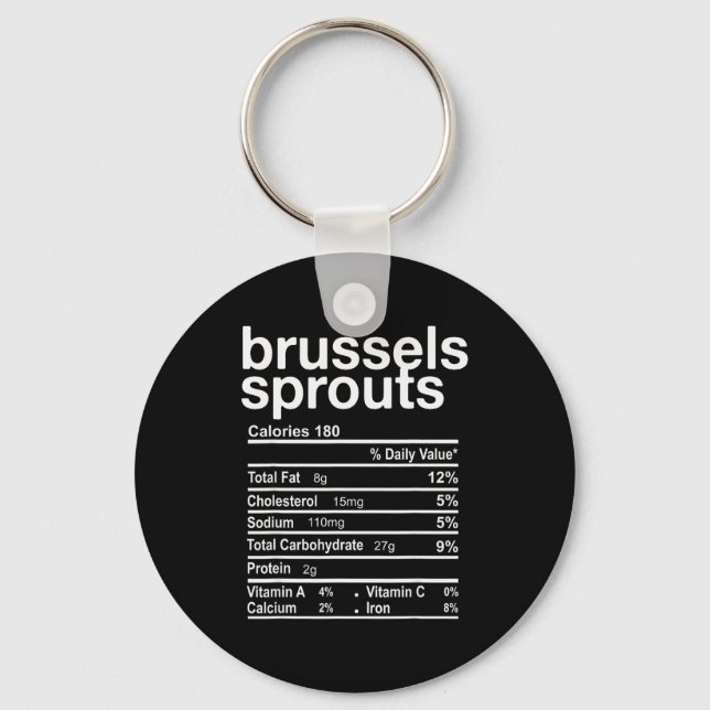 Llavero Datos Nutricionales de la Col de Bruselas Divertid (Anverso)