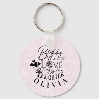 Llavero Daughter  Birthday Calligraphy Custom Name  Modern