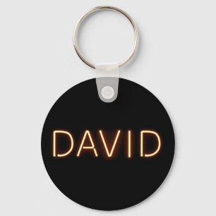 Llavero David Name en las brillantes luces de neón