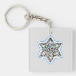 Llavero David Star hecho con piedras angulares