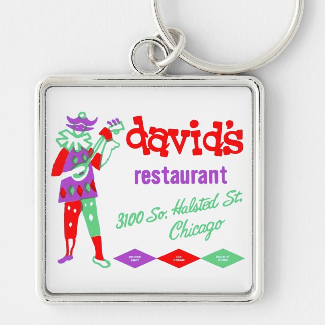 Llavero David's Restaurant, Bridgeport Chicago, IL (Frente)