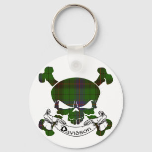 Llavero Davidson Tartan Skull Keychain