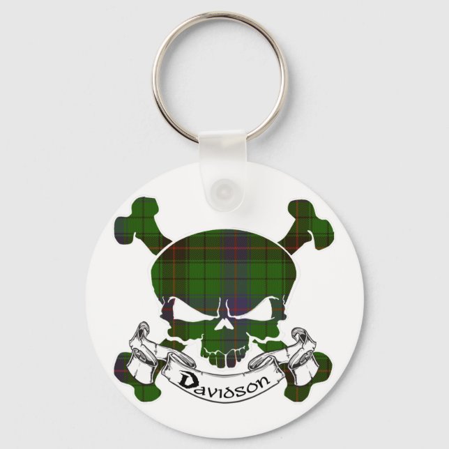 Llavero Davidson Tartan Skull Keychain (Anverso)