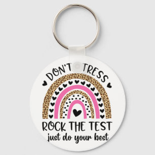 Llavero Day Rock The Test Rainbow Teacher Funny Testing Da