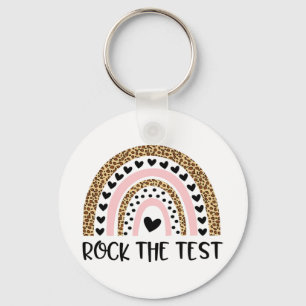 Llavero Day Rock the Test Teacher Funny Rainbow Testing Da