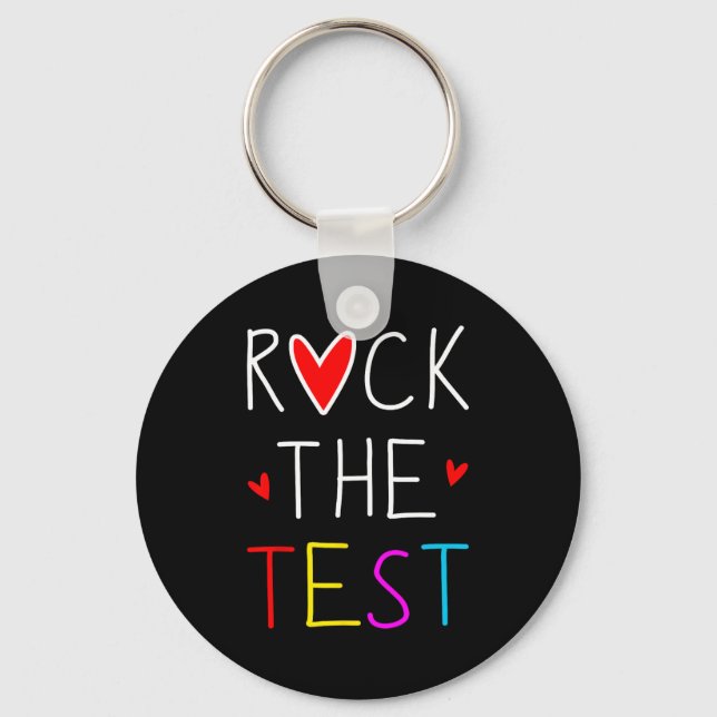 Llavero Day Rock The Test Teacher Testing Day Diez Gracios (Anverso)