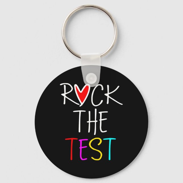Llavero Day Rock The Test Teacher Testing Day Diez Gracios (Anverso)