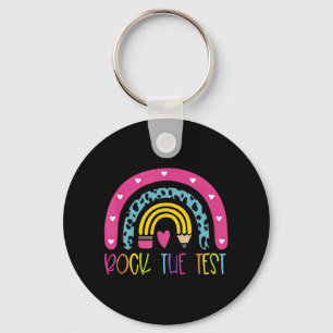 Llavero Day Rock The Test Teacher Testing Day Rainbow Teac