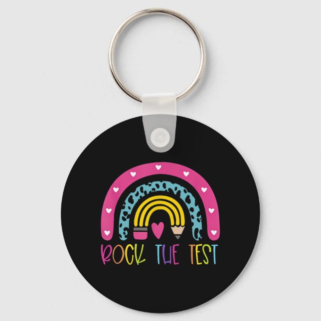 Llavero Day Rock The Test Teacher Testing Day Rainbow Teac (Anverso)