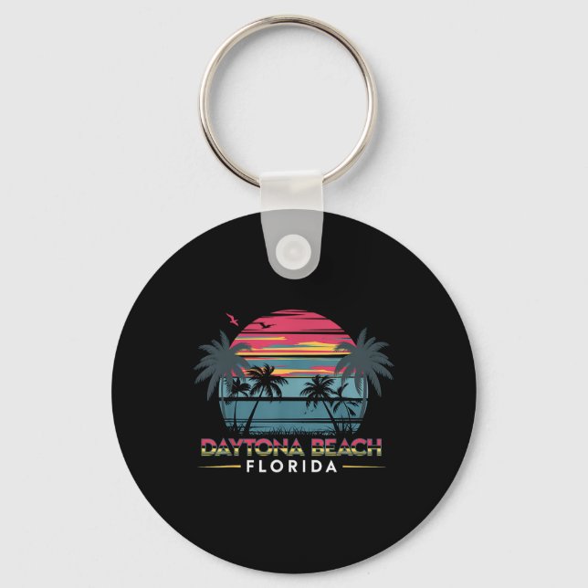 Llavero Daytona Beach Florida Summer Vacation Retro Design (Anverso)