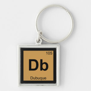 Llavero Db - Dubuque Iowa Química Símbolo de la Tabla Peri
