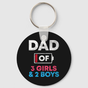 Llavero De 3 Chicas y 2 niños con batería baja papá padre3