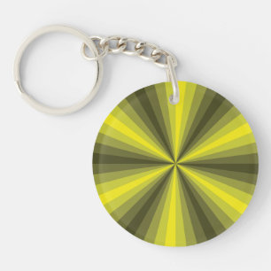 Llavero de acrílico amarillo de ilusión óptica