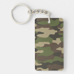 Llavero de acrílico con camuflaje militar verde