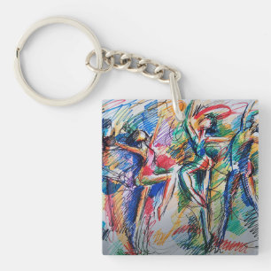 Llavero de acrílico de bailarines abstractos Ritmo