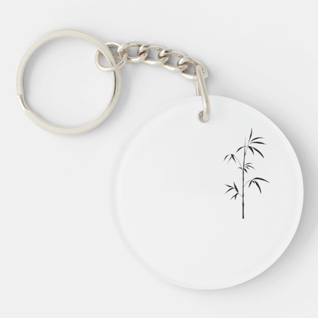 Llavero de acrílico de bambú japonés minimalista (Frente)