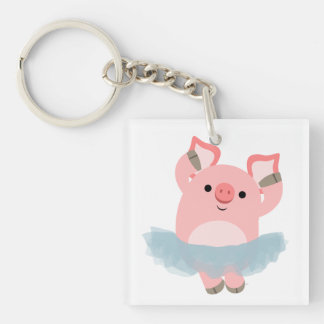 Llavero de acrílico de cerda bailarina de dibujos