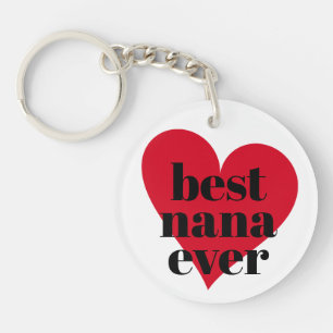 Llavero de acrílico de corazón rojo Cute Best Nana