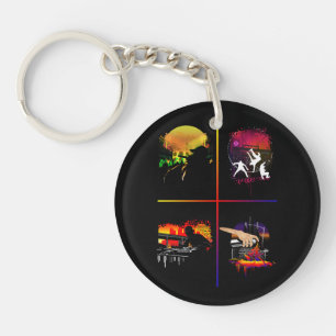 Llavero de acrílico de elementos de Hip Hop Colori