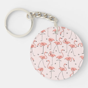 Llavero de acrílico de flamencos rosados