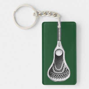 Llavero de acrílico de lacrosse verde