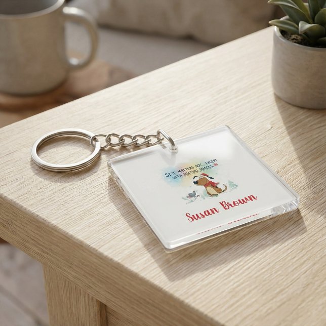 Llavero de acrílico de mascotas perro Navidad Anim (Subido por el creador)