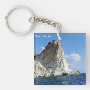 Llavero de acrílico de recuerdo de Santorini Greci