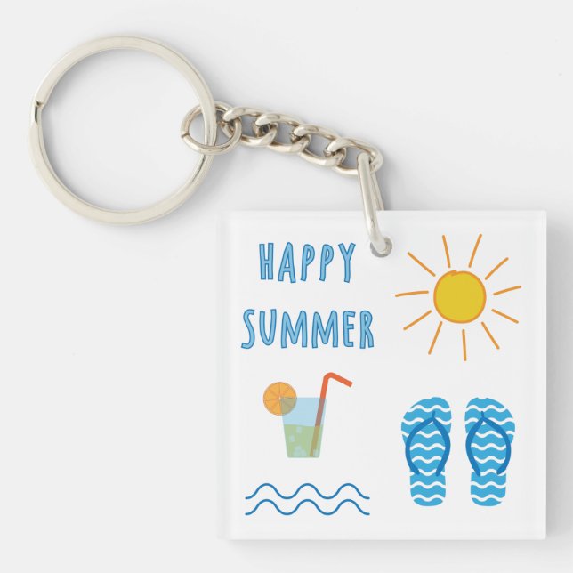 Llavero de acrílico de Verano Feliz (Frente)