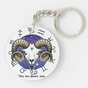 Llavero de acrílico del zodiaco Leo Aries