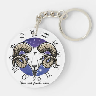 Llavero de acrílico del zodiaco Leo Aries