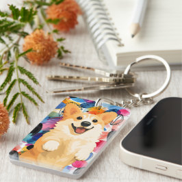 Llavero de acrílico DENNY el Corgi