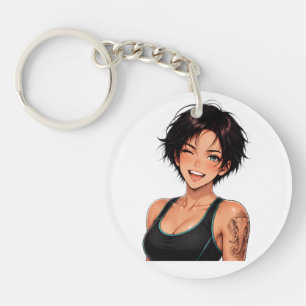 Llavero de acrílico Manga Chica de gimnasio