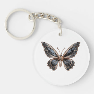 Llavero de Acrílico Mariposa de Ónix Negro