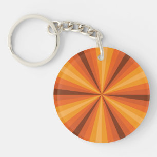 Llavero de acrílico naranja de ilusión óptica