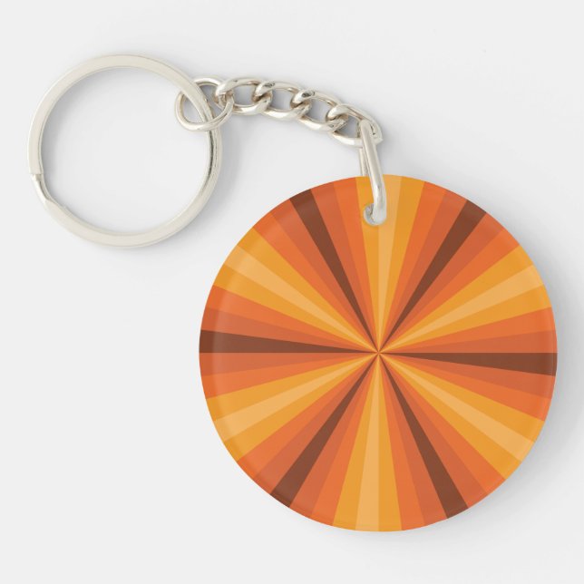 Llavero de acrílico naranja de ilusión óptica (Frente)