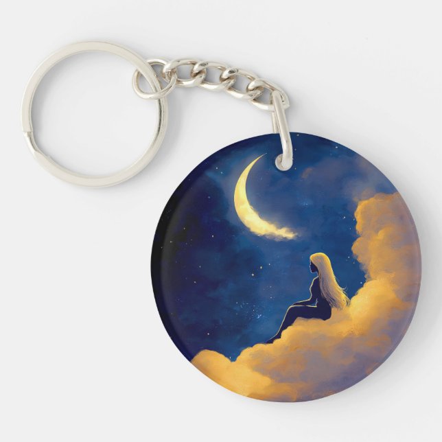 Llavero de acrílico Nubes bajo la Luna (Frente)
