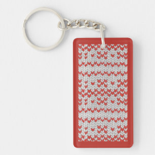 Llavero de Acrílico Rectangular ROJO NÓRDICO HILO 