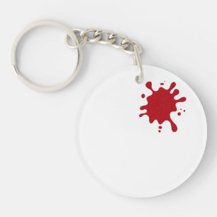 Llavero de acrílico rojo personalizable con salpic