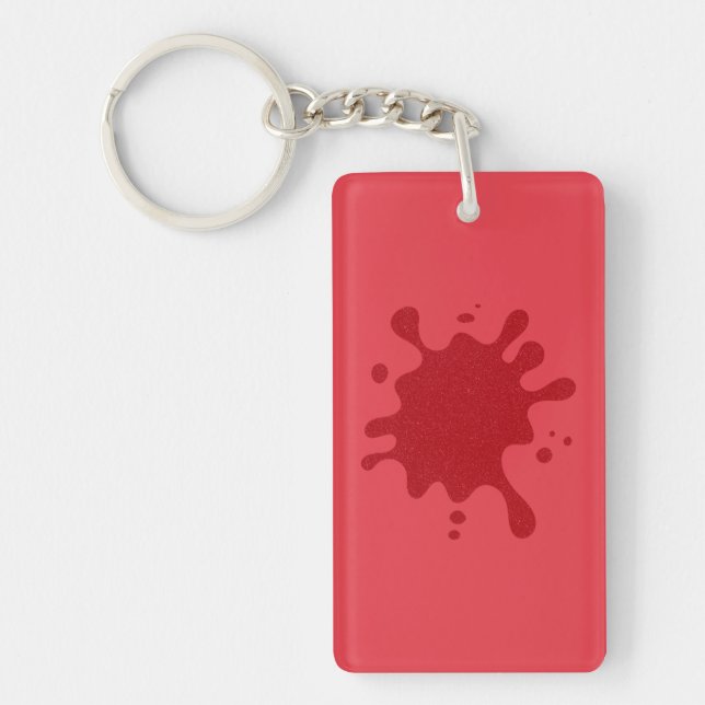 Llavero de acrílico rojo tomate personalizable (Frente)