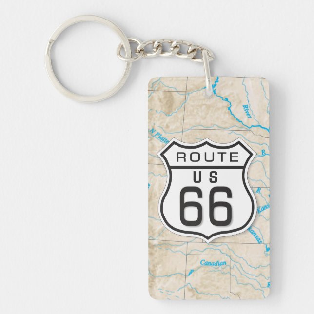 llavero de acrílico Rt 66 con tu foto (Frente)