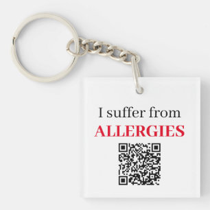 Llavero de acrílico - Sufro de alergias QRCode