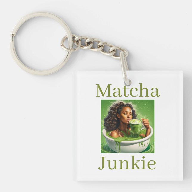 Llavero de Adicto al Matcha (Frente)