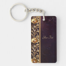 Llavero de Adorno Floral Dorado con Perlas
