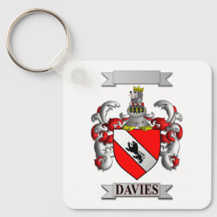 Llavero de aluminio Davies Apellido de familia + E