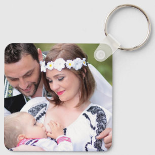 Llavero de aluminio de dos fotos personalizadas po
