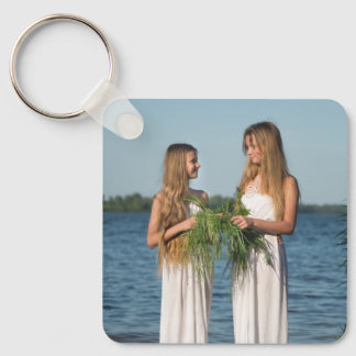 Llavero de aluminio personalizado de dos fotos a d