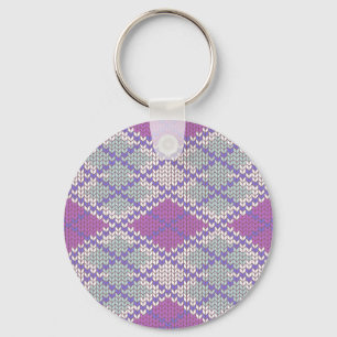 LLAVERO DE ALUMINIO REDONDO DE PUNTO ARGYLE LILAC