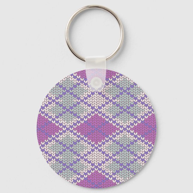 LLAVERO DE ALUMINIO REDONDO DE PUNTO ARGYLE LILAC (Anverso)