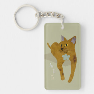 Llavero de Amante de Gatos con Palabras de Sabidur